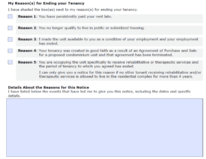 N8 Form Reasons and Details